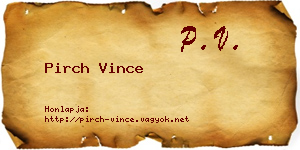 Pirch Vince névjegykártya